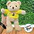Urso De Pelúcia Com Suéter Amarelo - Bege - 29cm - 1 unidade - Rizzo - Imagem 5