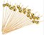 Palito Petiscos Bolinha Dourada Bambu 12cm - 20 unidades - Silver Festas - Rizzo Festas - Imagem 2