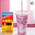 Kit Copo com Canudo e Giz - Wish Rosa - 1 unidade - Rizzo - Imagem 1