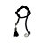 Cordão Decorativo Com Pompom E Pingente Gota - Preto Com Prata - 33,5cm - 1 unidade - Rizzo - Imagem 1
