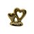 Coração Decorativo de Cerâmica - Dourado - 8,7x7,8x4cm - 1 unidade - Rizzo - Imagem 1