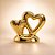 Coração Decorativo de Cerâmica - Dourado - 8,7x7,8x4cm - 1 unidade - Rizzo - Imagem 1