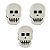 Enfeite Decorativo De Halloween - Caveira - 8cm - 3 unidades - Rizzo - Imagem 1