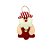 Enfeite Para Pendurar de Natal - Papai Noel Artesanal - Chapéu Listrado Vermelho e Branco - 14,5x8cm - 1 unidade - Rizzo - Imagem 3
