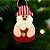 Enfeite Para Pendurar de Natal - Papai Noel Artesanal - Vermelho Branco - 14,5x8cm - 1 unidade - Rizzo - Imagem 1