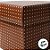 Caixa Cubo Para Presente Marrom com Bolinhas Rosa - 10x10x10cm - 10 unidades - Assk - Rizzo - Imagem 2
