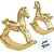 Enfeite Decorativo De Natal Em Cerâmica - Cavalo De Balanço Dourado - 23x6,5cm - 1 unidade - Cromus - Rizzo - Imagem 2
