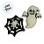 Aplique Decorativo De Hallowen - Fantasma e Teia De Aranha - Branco e Preto - 1,5cm - 10 unidades - Rizzo - Imagem 2