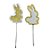 Pick Decorativo para Doces - Coelhos Dourado e Branco com Glitter - 4 unidades - Rizzo - Imagem 1