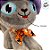 Gato de Pelúcia com Chapéu de Bruxa - Cinza- 25cm  - 1 unidade - Rizzo - Imagem 6