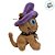 Gato de Pelúcia com Chapéu de Bruxa - Marrom - 25cm  - 1 unidade - Rizzo - Imagem 3