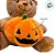 Urso de Pelúcia com Abóbora e Chapéu - Marrom/Bege - 25cm - 1 unidade - Rizzo - Imagem 6