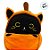 Gato de Pelúcia com Roupa de Abóbora com Ziper - Laranja - 20cm  - 1 unidade - Rizzo - Imagem 6