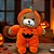 Urso de Pelúcia com Roupa de Abóbora - Laranja - 25cm  - 1 unidade - Rizzo - Imagem 1