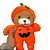 Urso de Pelúcia com Roupa de Abóbora - Laranja - 25cm  - 1 unidade - Rizzo - Imagem 7