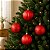 Bola de Natal - Vermelha - Gomo e Glitter - 8cm - 4 unidades - Cromus - Rizzo - Imagem 1