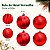 Bola de Natal - Vermelha - Gomo e Glitter - 8cm - 4 unidades - Cromus - Rizzo - Imagem 2