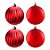 Bola de Natal - Vermelha - Matte e Gomo - 8cm - 4 unidades - Cromus - Rizzo - Imagem 1