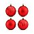 Bola de Natal - Vermelha - Matte e Gomo - 8cm - 4 unidades - Cromus - Rizzo - Imagem 3