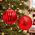 Bola de Natal - Vermelha - Gomo e Glitter - 10cm - 2 unidades - Cromus - Rizzo - Imagem 1