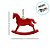 Enfeite para Pendurar de Natal - Cavalo Balanço Vermelho - 12x10x1,5cm - 1 unidades - Cromus - Rizzo - Imagem 3