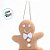 Enfeite Para Pendurar De Natal - Ginger Bread Com Gravata - Marrom e Branco - 10cm - 1 unidade - Cromus - Rizzo - Imagem 2