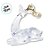 Enfeite Decorativo de Natal - Rena Acrílica Transparente e Dourada - Deitada - 14cm - 1 unidade - Cromus - Rizzo - Imagem 2