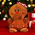 Biscoito de Natal de Pelúcia com Laço - Vermelho e Branco - 20,5cm - 1 unidade - Rizzo - Imagem 1