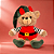 Ursinho Duende de Pelúcia - Verde e Vermelho - 25cm - 1 unidade - Rizzo - Imagem 1