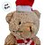 Chaveiro Urso de Pelúcia com Cachecol e Touca - Bege - 15cm - 1 unidade - Rizzo - Imagem 4