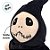 Caveira de Pelúcia com Touca "Boo!" - Branco e Preto - 29cm - 1 unidade - Rizzo - Imagem 2