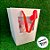 Sacola de Papel com visor duplo de PVC 22x13x13cm - Branca com Alça Vermelha e Tag de Coração - 10 unidades - Rizzo - Imagem 5