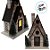 Casinha Decorativa De Natal Com LED - Cinza - 18cm - 1 unidade - Rizzo - Imagem 2