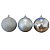 Bola de Natal em Tubo - Lisa, Fosco e Glitter Prata - 8cm - 6 unidades - Cromus - Rizzo - Imagem 1