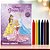 Kit Para Colorir Livro e Giz - Princesas - 1 unidade - Disney Original - Rizzo - Imagem 1