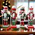 Kit Boneco Soldado Quebra Nozes de Madeira - Vermelho e Verde - 12cm  - 4 unidades - Rizzo - Imagem 1