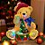 Cenário De Natal - Urso com Som e Luz - 26x26x34,5cm - 1 unidade - Rizzo - Imagem 1