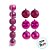 Bolas de Natal em Tubo - Rosa Brilhante, Matte e Glitter - 8cm  - 6 unidades - Cromus - Rizzo - Imagem 3