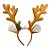 Tiara de Natal Chifre Rena - Marrom e Branco - 30x32x1,5cm - 1 unidade - Cromus - Rizzo - Imagem 1