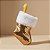 Meia de Natal para Pendurar - Dourado Metalizado - 15cm - 1 unidade - Cromus - Rizzo - Imagem 1