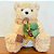 Enfeite Decorativo de Natal - Urso Sentado Bege - Cachecol e Presente - 29x25,5x23cm - 1 unidade - Cromus - Rizzo - Imagem 1