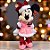 Pelúcia Decorativa de Natal - Minnie em Pé - Rosa e Vermelho - 36cm - 1 unidade - Disney Original - Rizzo - Imagem 1