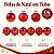 Bolas de Natal em Tubo - Vermelha Lisa, Matte e Glitter - 4cm - 6 unidades - Cromus - Rizzo - Imagem 2