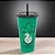 Copo de Plástico com Tampa e Canudo Slytherin - Harry Potter - 700ml - 1 unidade - Plasútil - Rizzo - Imagem 1