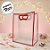 Sacola Transparente Fosca Pvc Alça Plana Vermelho - 25x15x9cm - 1 unidade - 1 unidade - Cromus - Rizzo - Imagem 1