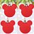 Bola de Natal - Mickey - Aveludada Vermelha - 8cm - 4 unidades - Disney Original - Rizzo - Imagem 1
