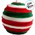 Bola de Natal - Branco com Espiral Vermelho e Verde - 8cm - 1 unidade - Rizzo - Imagem 2