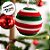Bola de Natal - Branco com Espiral Vermelho e Verde - 8cm - 1 unidade - Rizzo - Imagem 4