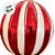 Bola de Natal - Vermelho com Listras Brancas - 15cm - 1 unidade - Rizzo - Imagem 2