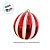 Bola de Natal - Vermelho com Listras Brancas - 15cm - 1 unidade - Rizzo - Imagem 3